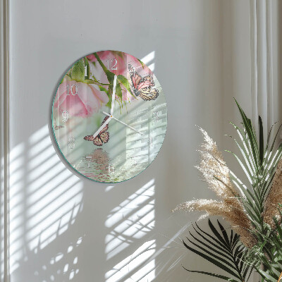 Horloge ronde Papillons