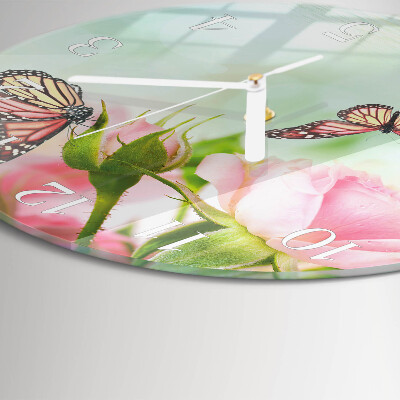 Horloge ronde Papillons