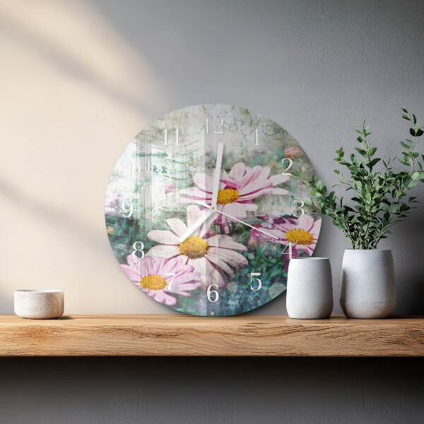 Horloge ronde Fleurs