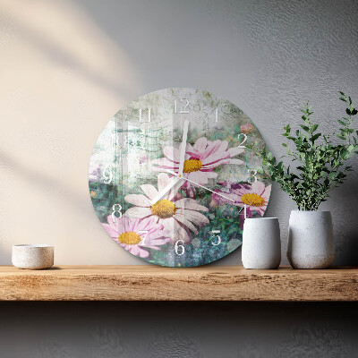 Horloge ronde Fleurs