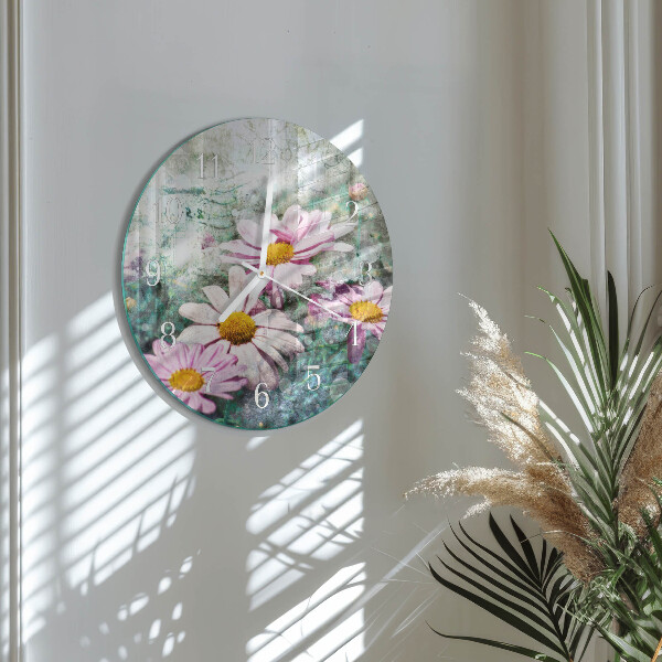 Horloge ronde Fleurs