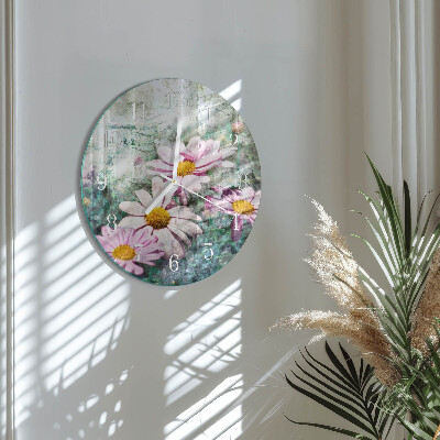 Horloge ronde Fleurs