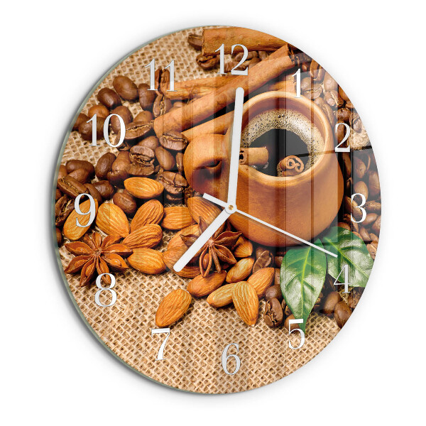 Horloge ronde Amandes à la cannelle