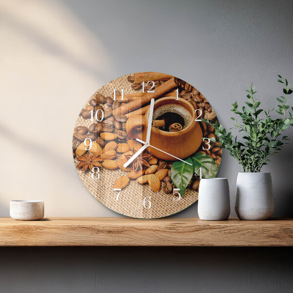 Horloge ronde Amandes à la cannelle