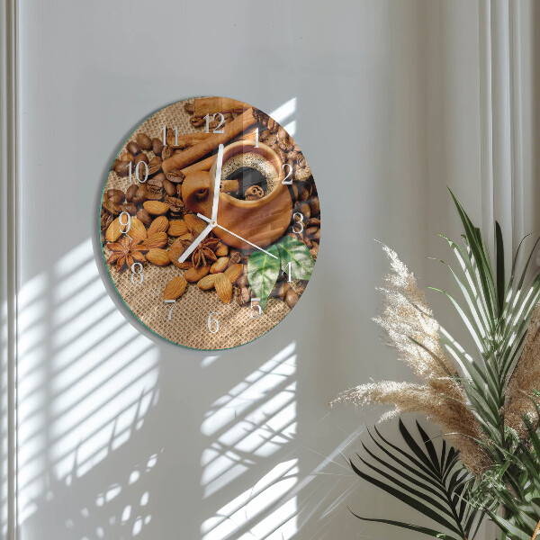 Horloge ronde Amandes à la cannelle