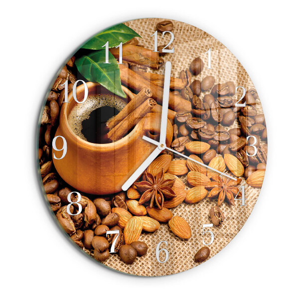 Horloge ronde Amandes à la cannelle
