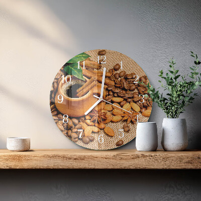 Horloge ronde Amandes à la cannelle