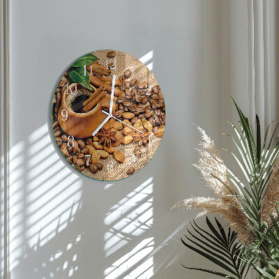 Horloge ronde Amandes à la cannelle