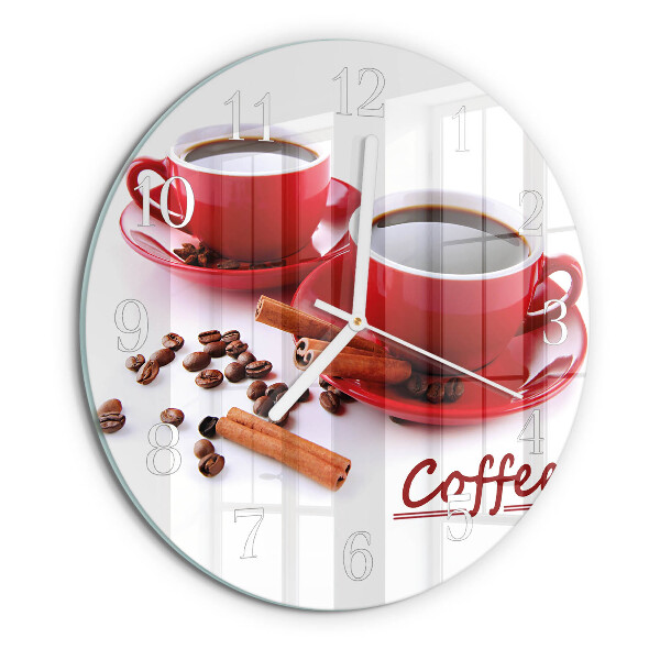 Horloge ronde Une tasse de café