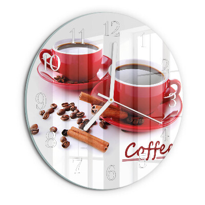 Horloge ronde Une tasse de café