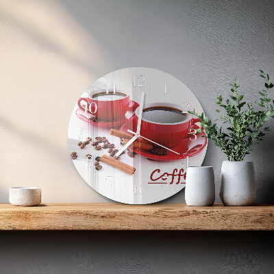 Horloge ronde Une tasse de café