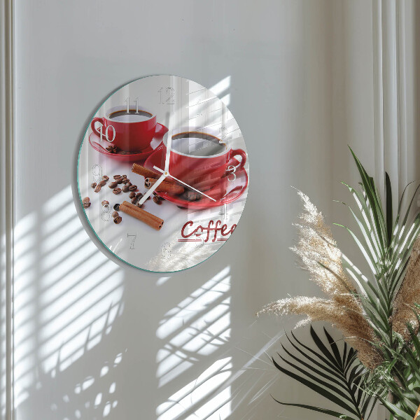 Horloge ronde Une tasse de café