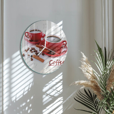 Horloge ronde Une tasse de café
