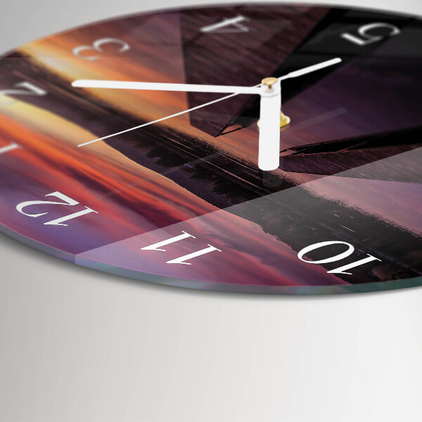 Horloge ronde Coucher de soleil