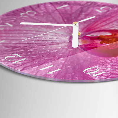 Horloge ronde Orchidée