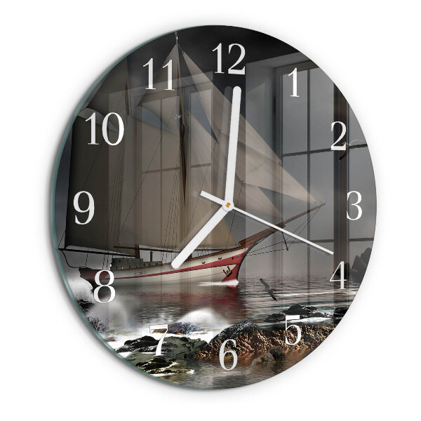 Horloge ronde Voilier