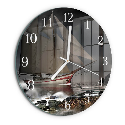 Horloge ronde Voilier