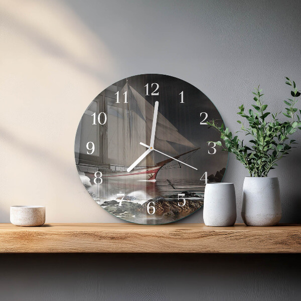 Horloge ronde Voilier