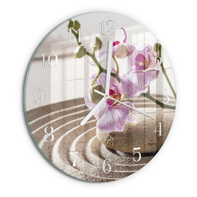 Horloge ronde Orchidée des sables