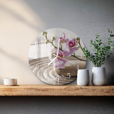Horloge ronde Orchidée des sables