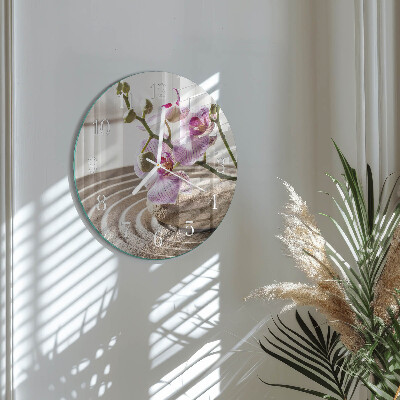 Horloge ronde Orchidée des sables