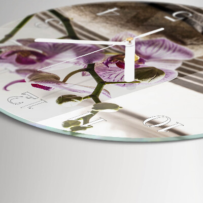 Horloge ronde Orchidée des sables