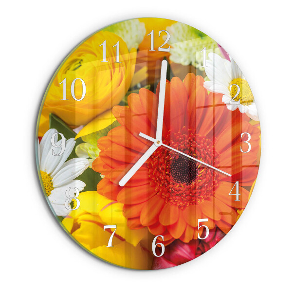 Horloge ronde Fleurs