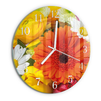 Horloge ronde Fleurs
