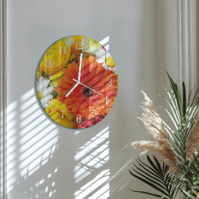 Horloge ronde Fleurs