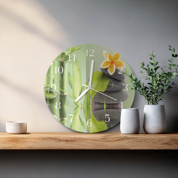 Horloge ronde Pierres de bambou