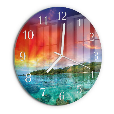 Horloge ronde Paysage