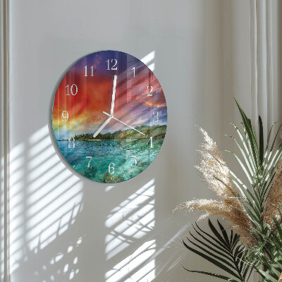 Horloge ronde Paysage
