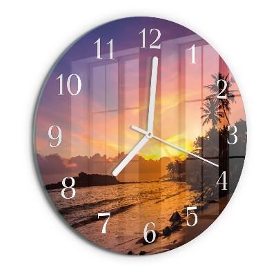 Horloge ronde Coucher de soleil