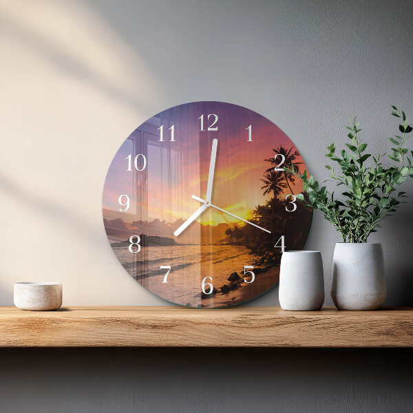 Horloge ronde Coucher de soleil