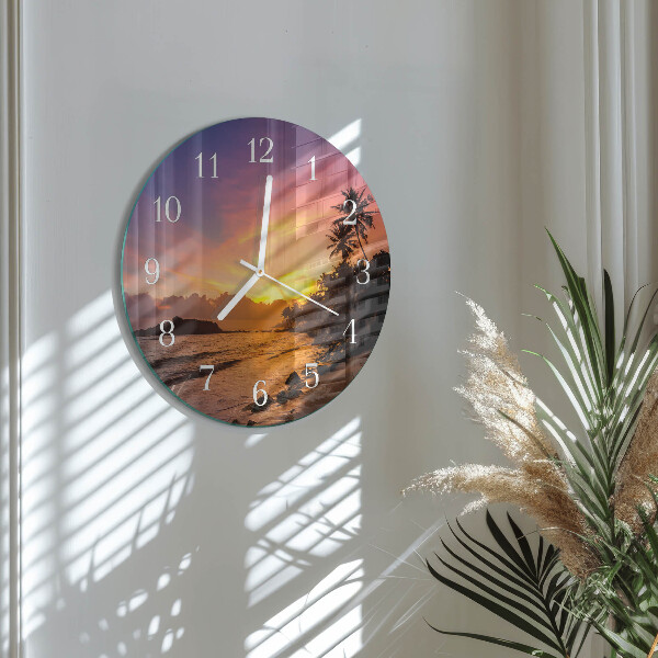 Horloge ronde Coucher de soleil