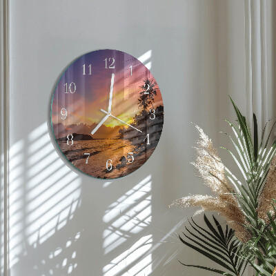 Horloge ronde Coucher de soleil