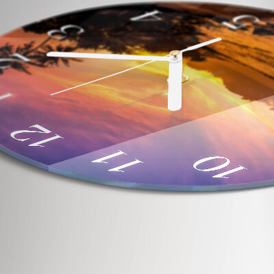 Horloge ronde Coucher de soleil