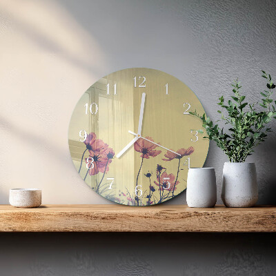 Horloge ronde Fleurs