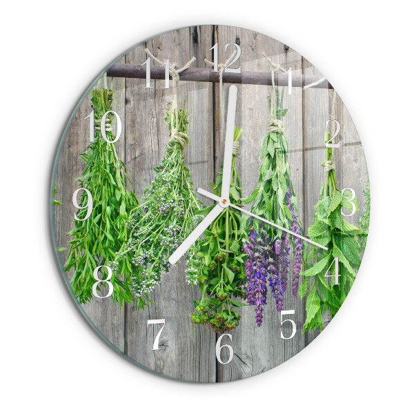 Horloge ronde herbes