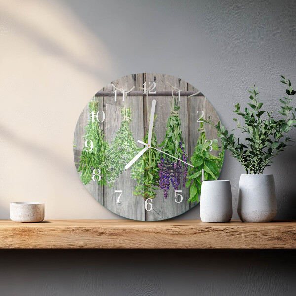 Horloge ronde herbes