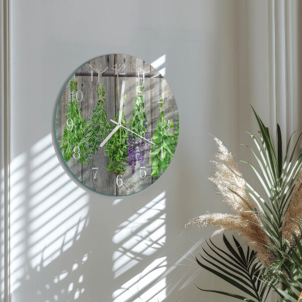 Horloge ronde herbes