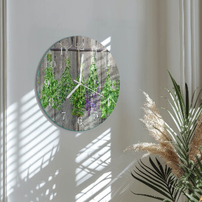 Horloge ronde herbes