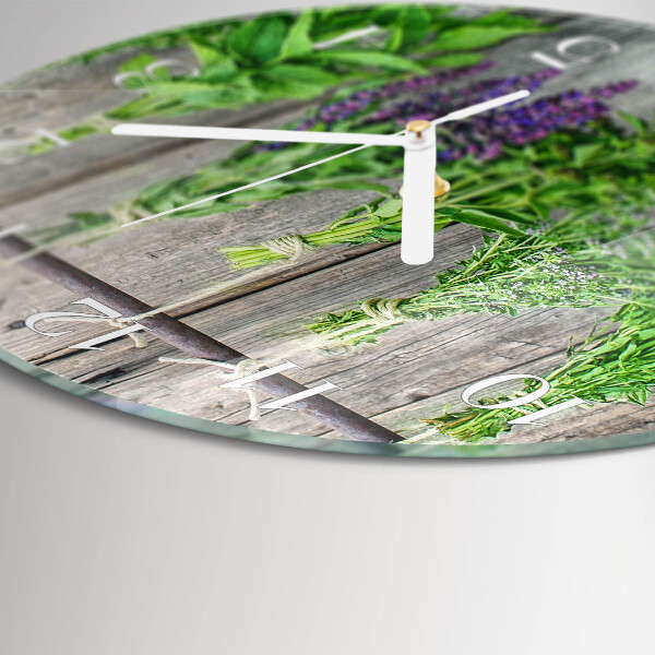 Horloge ronde herbes