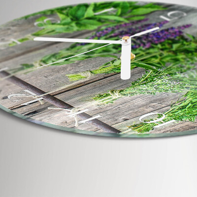 Horloge ronde herbes