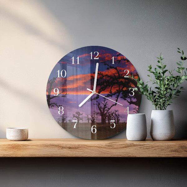 Horloge ronde Arbres