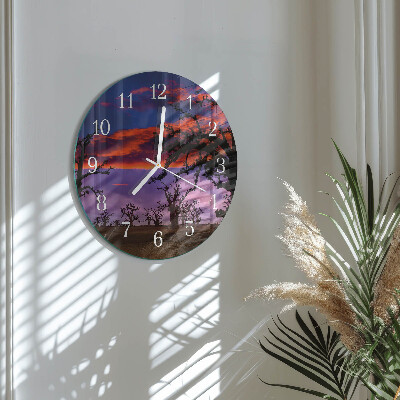 Horloge ronde Arbres