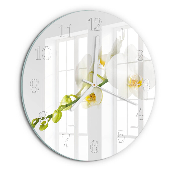 Horloge ronde Orchidée