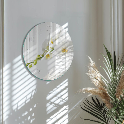 Horloge ronde Orchidée