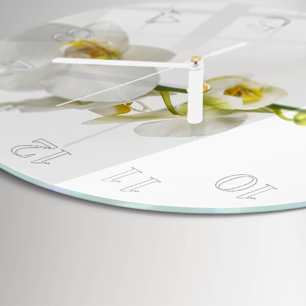 Horloge ronde Orchidée