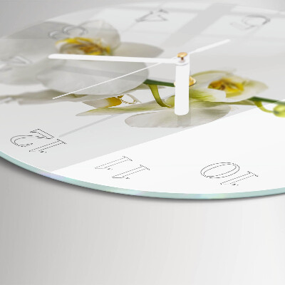 Horloge ronde Orchidée